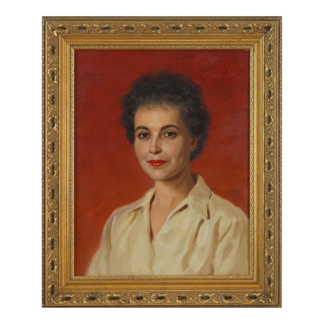 Mid Century Portrait of a San Francisco Lady by Alfred Jonniaux For Sale