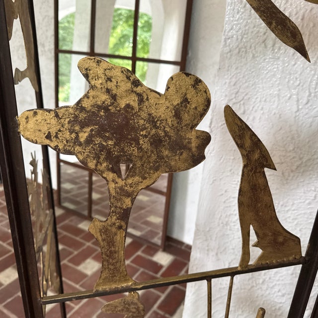 A Vintage Metalwork Room Divider With Animals, Figures and Naturalistic Objects For Sale - Image 12 of 12
