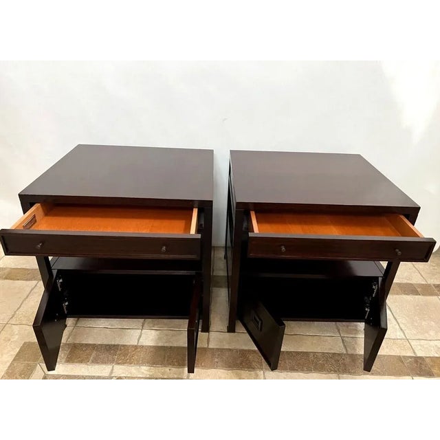 Traditional Vanguard Furniture Michael Weiss End Tables Double Doors Drawer - a Pair For Sale - Image 3 of 10