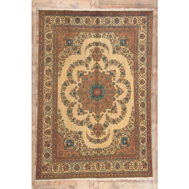Mid 20th Century Mid 20th Century Vintage Persian Tabriz Rug 08'00 X 11'07 For Sale - Image 9 of 9
