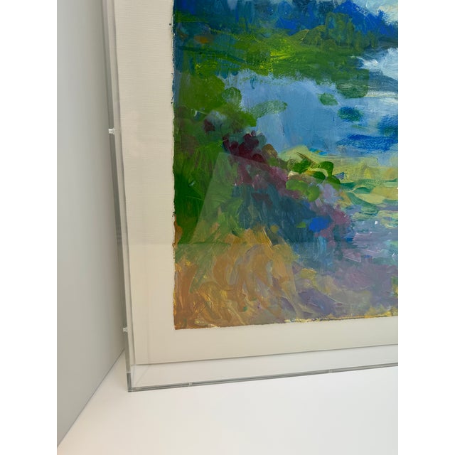 Ellen Diamond Untitled Landscape, 2025 Acrylic on paper with deckled edges, float mounted on linen fabric backing and...