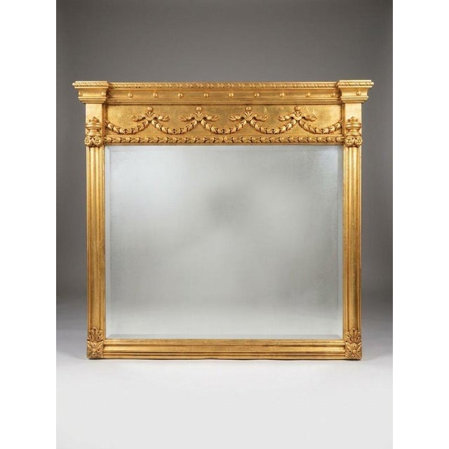 Regency Style Carved Giltwood Overmantel Mirror For Sale - Image 4 of 4