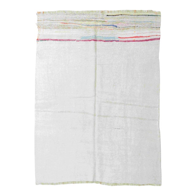 Decorative Vintage Turkish Hemp Kilim Rug - 6`1" X 7`9" For Sale