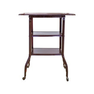 Industrial Rolling Bar Cart in Plum For Sale
