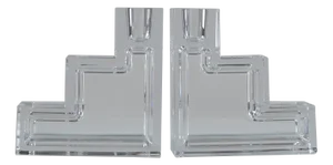 Glass Candlesticks attributed to Wilber L. Orme for Cambridge Glass Company, 1930s, Set of 2