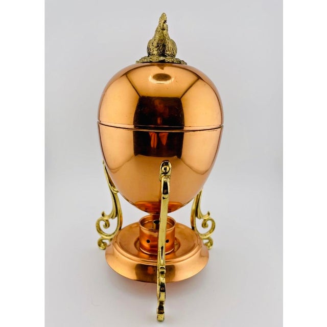 Vintage Tagus Portugal Copper Egg Coddler Complete With Chicken Finial For Sale - Image 10 of 18