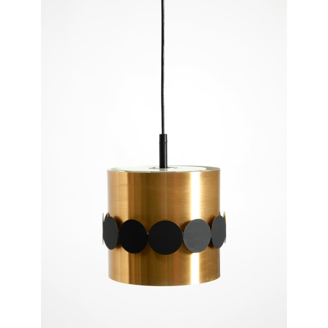 1960s Original 1960s Space Age Pendant Lamp by Doria, Made of Copper-Anodized Aluminum and Black and White Lacquered Metal from Doria Leuchten For Sale - Image 5 of 18
