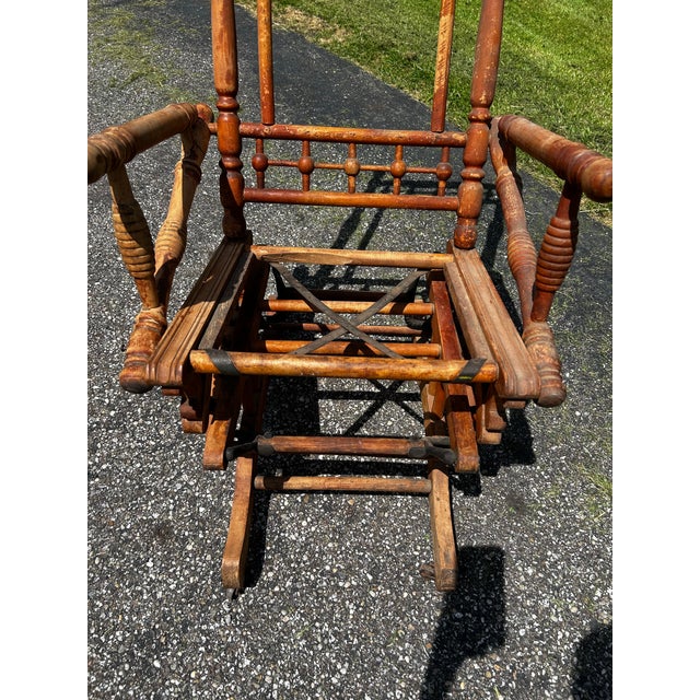 Rustic 19th Century Indian Victorian Rocking Chair For Sale - Image 11 of 12