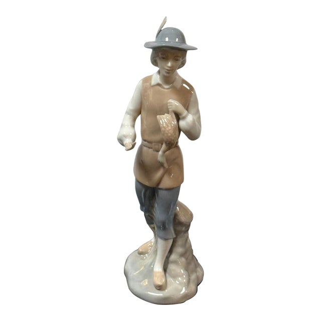 Miquel Requena for Lladró Man With Geese Porcelain Figurine, Signed For Sale