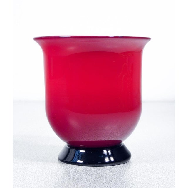 Venini Red Opal Blown Glass Vase from Venini For Sale - Image 4 of 14
