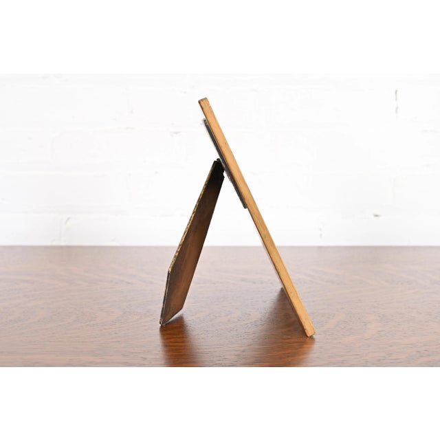 Metal Tiffany Studios New York Pine Needle Bronze and Slag Glass Framed Vanity Mirror For Sale - Image 7 of 11