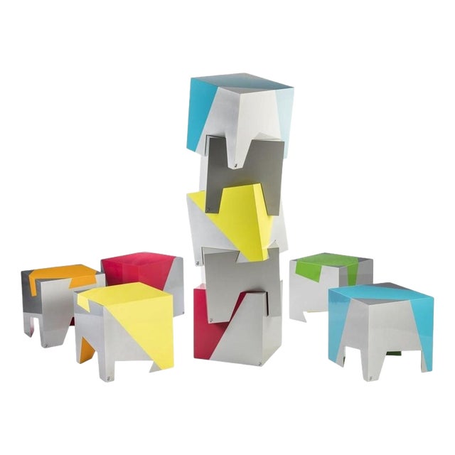 Sissi Stackable Totem Seats in Powder-Coated Aluminum by Altreforme, Set of 5 For Sale