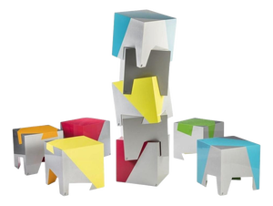 Sissi Stackable Totem Seats in Powder-Coated Aluminum by Altreforme, Set of 5