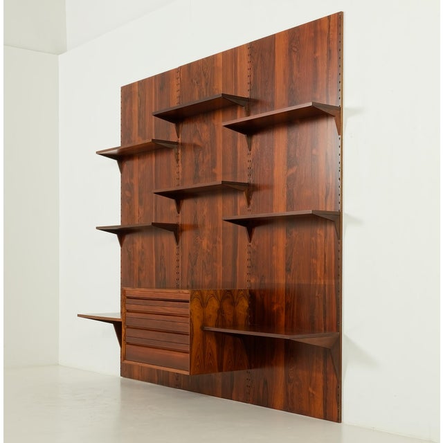 Wood Rosewood Wall Unit with Back Panels by Poul Cadovius for Cado, Denmark, 1960s For Sale - Image 7 of 15