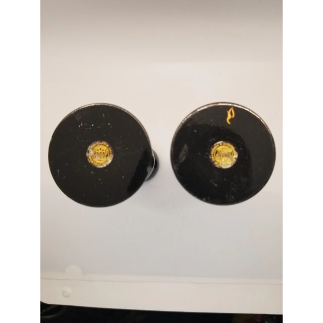 Vintage Handpainted Russisn KhohKloma Candlesticks (Pair) For Sale - Image 4 of 5