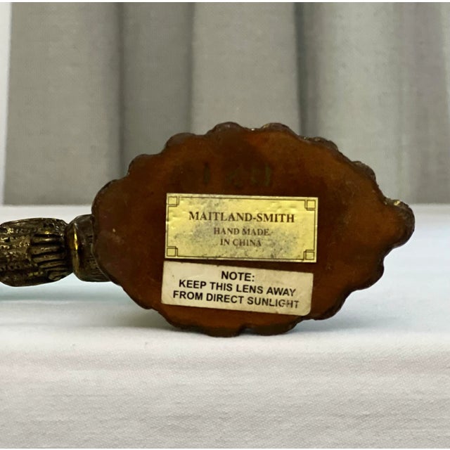 Late 20th Century Maitland Smith Art Nouveau Style Standing Brass Nautilus Magnifying Glass For Sale - Image 10 of 10