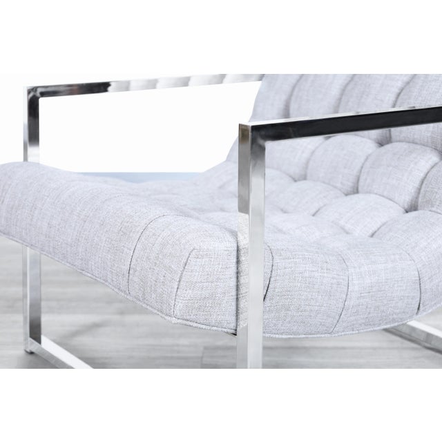 Mid-Century Modern Chrome Lounge Chairs Attributed to Milo Baughman For Sale - Image 10 of 13