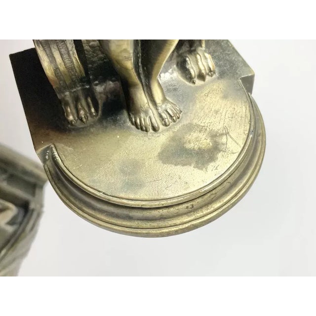 1920s John Ruhl Pair of Bronze Neoclassical Revival Roman Scroll Scribe Bookends For Sale In Dallas - Image 6 of 8