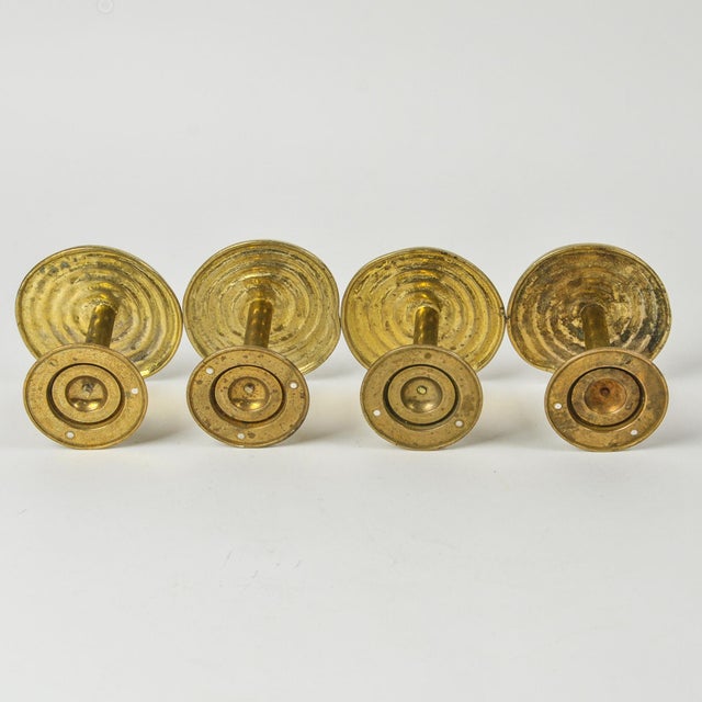 Mid 20th Century Vintage Brass Swirl Curtain Tie Backs Wall Hooks Set of Four For Sale - Image 5 of 8
