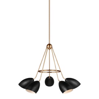 AERIN By Visual Comfort Studio Summer 5-Light Chandelier in Midnight Black For Sale