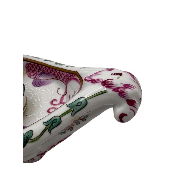 1960s French Bloch Porcelaine De Paris Gondola Porcelain Triple Ink Well For Sale - Image 5 of 13