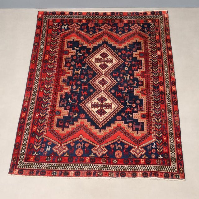 Middle Easter Afshary Rug For Sale - Image 3 of 9