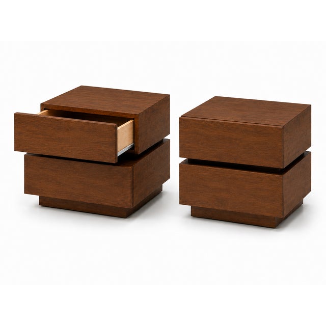 Mid-Century Modern Mid Century Modern Walnut Nightstands- Pair For Sale - Image 3 of 3