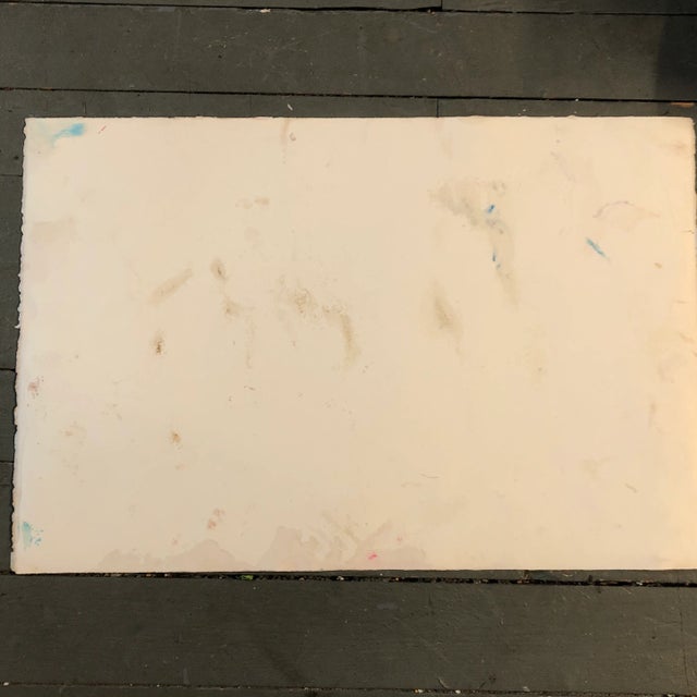 1970s Original Vintage Pop Art Flowers Watercolor Painting Signed 1970’s For Sale - Image 5 of 6