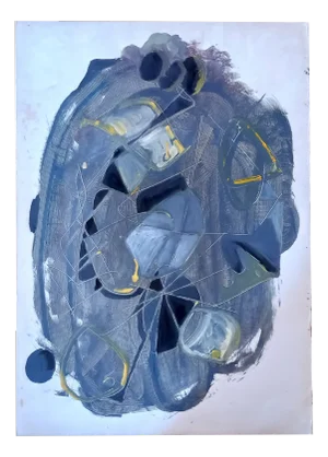 Ferdinando Meccani, Composition, Oil on Card, 1969