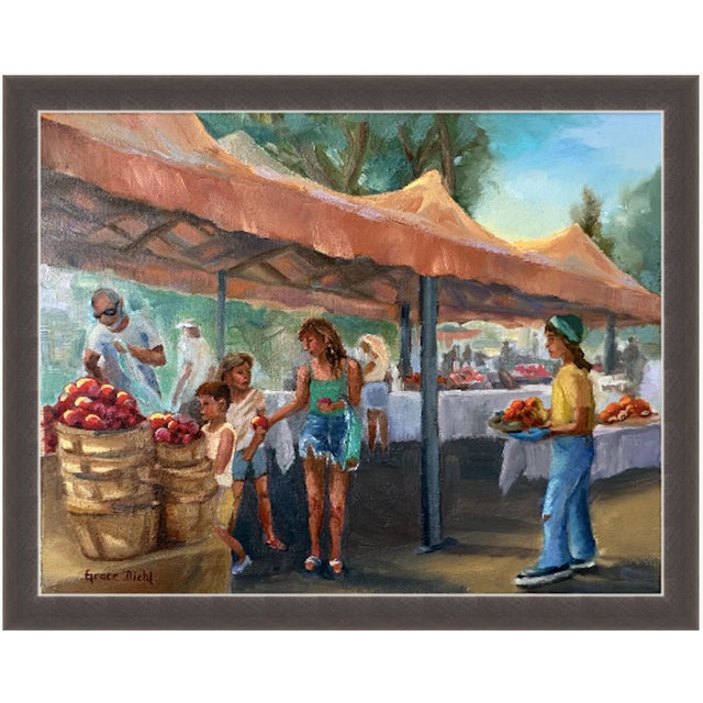 Original Fine Art Painting - Southern California Farmers Market For Sale In Los Angeles - Image 6 of 6