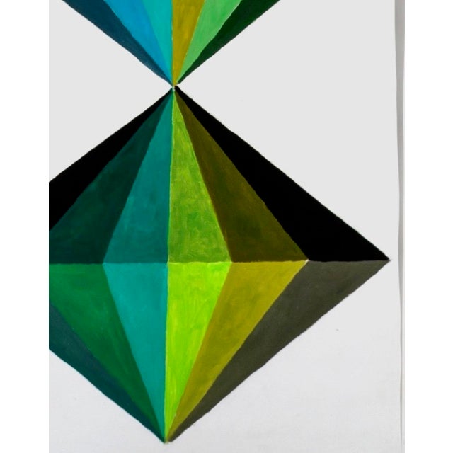 “Spectrum Green” Abstract Oil Painting by Mary Alice Copp. - For Sale - Image 4 of 6