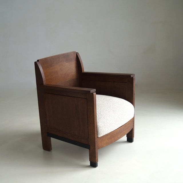 Dutch Art Deco Oak Armchair, 1920s For Sale - Image 16 of 18