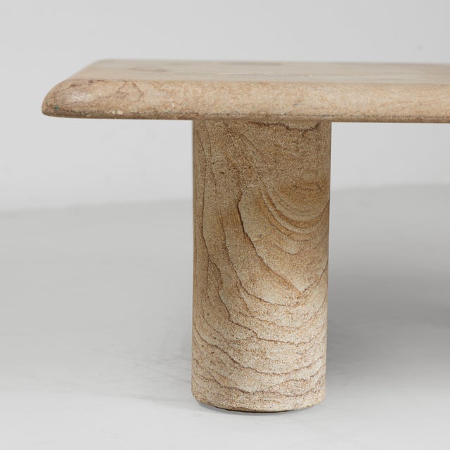 Golden Stone Tables with Interlocking Legs, 1970s, Set of 3 For Sale - Image 15 of 18