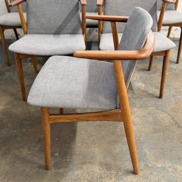 1960s Set of 6 Danish 1960s Dining Chairs Teak & Oak Hans Olsen for n.a. Jørgensens Møbelfabrik For Sale - Image 5 of 12