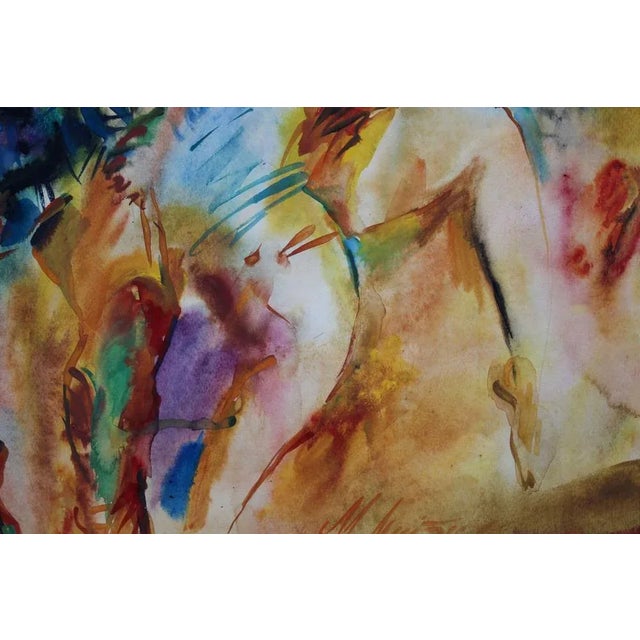 Modern Malda Muizule, Dances, Watercolor on Paper For Sale - Image 3 of 8