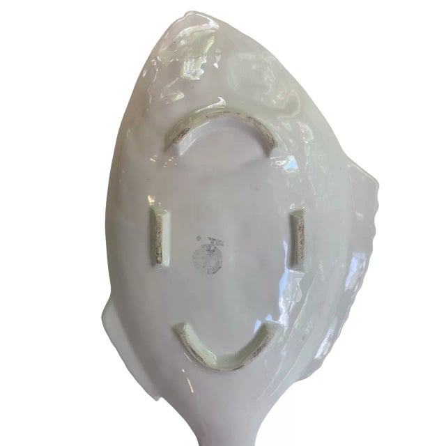 Bordallo Pinheiro Vintage Bordallo Pinheiro Gray Fish Ceramic Serving Plate Platter For Sale - Image 4 of 7