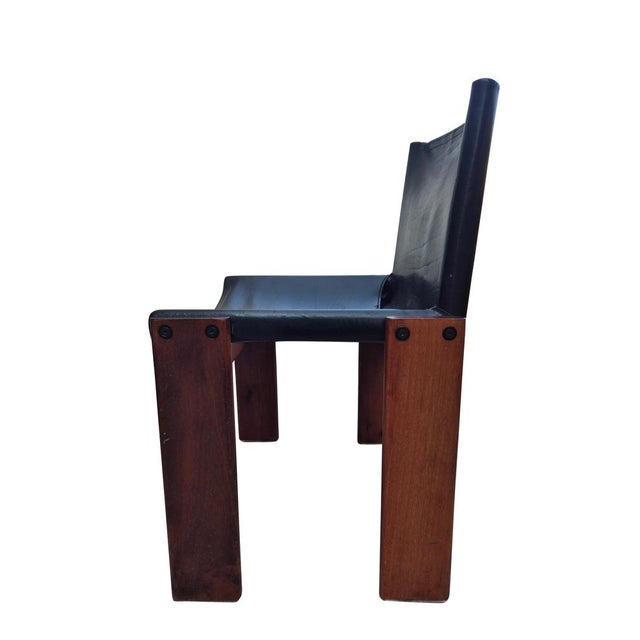 Leather and Beech Chairs attributed to Afra & Tobia Scarpa for Molteni, 1973, Set of 6 For Sale - Image 12 of 18