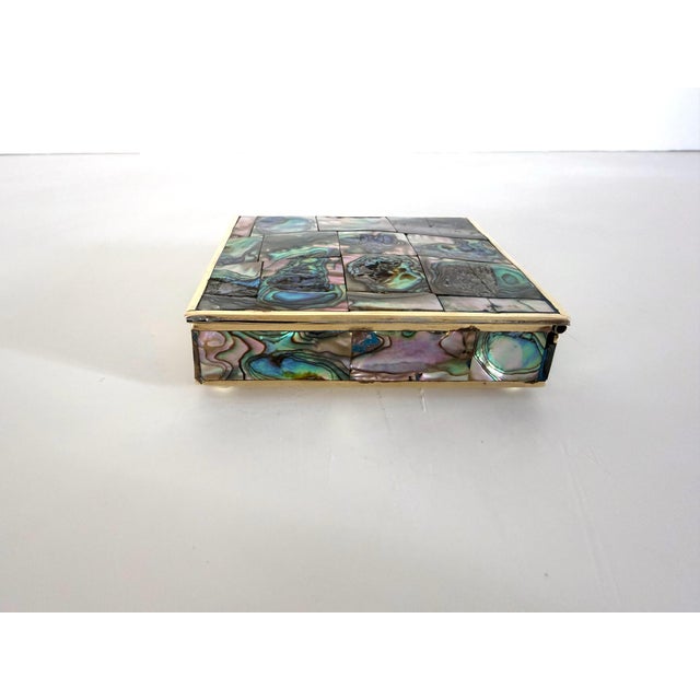 Mid-Century Modern Mid Century Abalone and Brass Box For Sale - Image 3 of 9