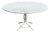 Vintage Russell Woodard Sculptura 53" Round Wrought Iron Patio Dining Table For Sale