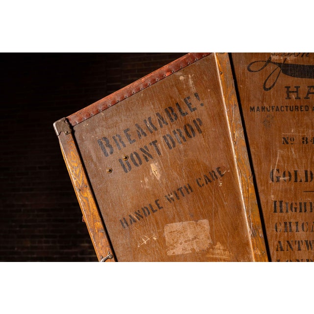 Antique Wooden Lyon & Healy Harp Case For Sale - Image 9 of 14
