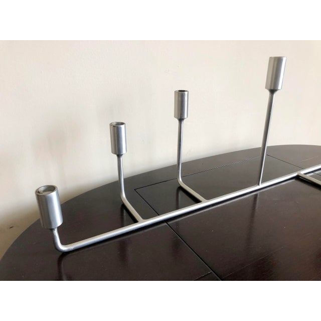 Late 20th Century Modern Stainless Steel Candelabra For Sale - Image 4 of 6