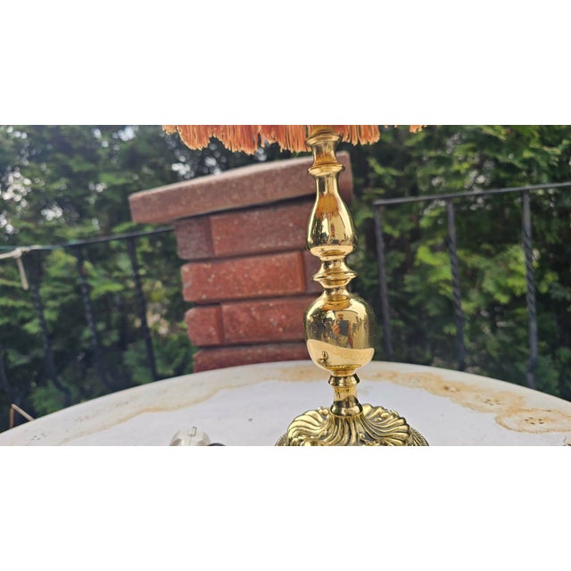 Art Deco Style Brass Lamp, 1940s-1950s For Sale - Image 4 of 8