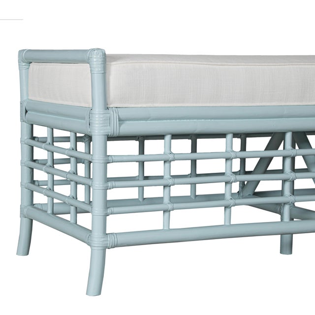 David Francis Luna Bench - Light Blue For Sale - Image 4 of 7
