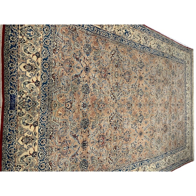 1950s 1950s Vintage Silk & Wool Persian Rug 7' X 11'4'' For Sale - Image 5 of 12