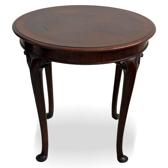 Brown Vintage Round Coffee Table in Gerstel Style, 1930s For Sale - Image 8 of 8