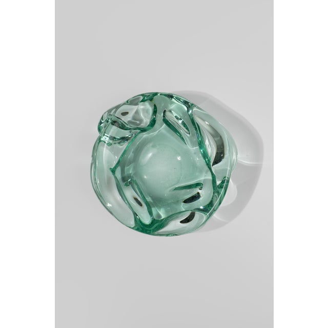 Vintage Green Murano Glass Ashtray by Archimede Seguso for Seguso Vetri Darte, 1940s For Sale - Image 4 of 9