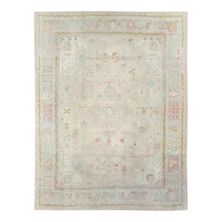 Pastel Antique Oushak Carpet rug no. 10643 For Sale