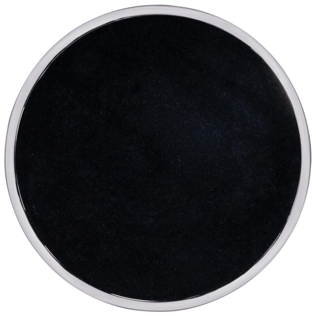 Sash Metal & Marble Accent Table, Silver For Sale - Image 9 of 13