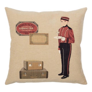 Gibralta Bellboy Tapestry Cushion With Feather Filler - 46x46cm (18"x18") For Sale