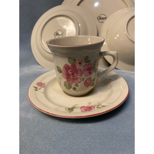 1990s Gibson Roseland Fine Stoneware 5-Piece Place Setting For Sale In Phoenix - Image 6 of 18
